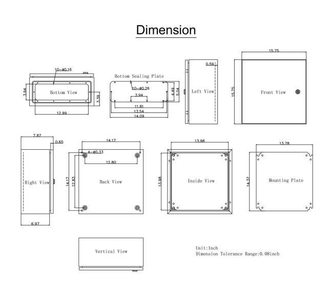 NEMA plieninė dėžė, IP66, su plokšte9