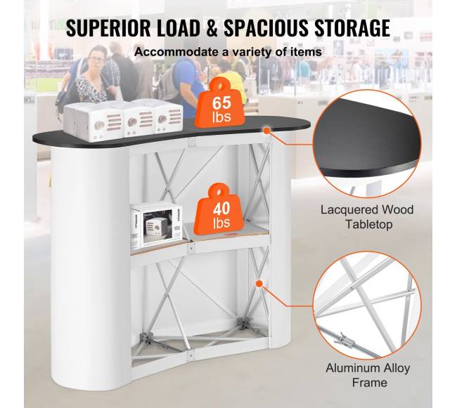 Nešiojama parodų podiumo staliukas, 130 x 46.5 x 95 cm2