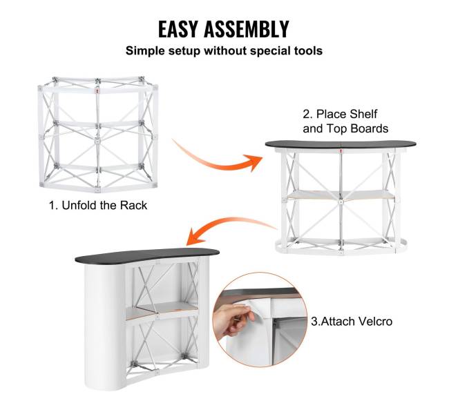 Nešiojama parodų podiumo staliukas, 130 x 46.5 x 95 cm3