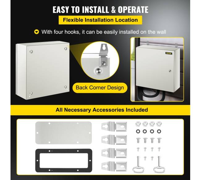 NEMA plieno dėžė, 50 x 50 x 15 cm5