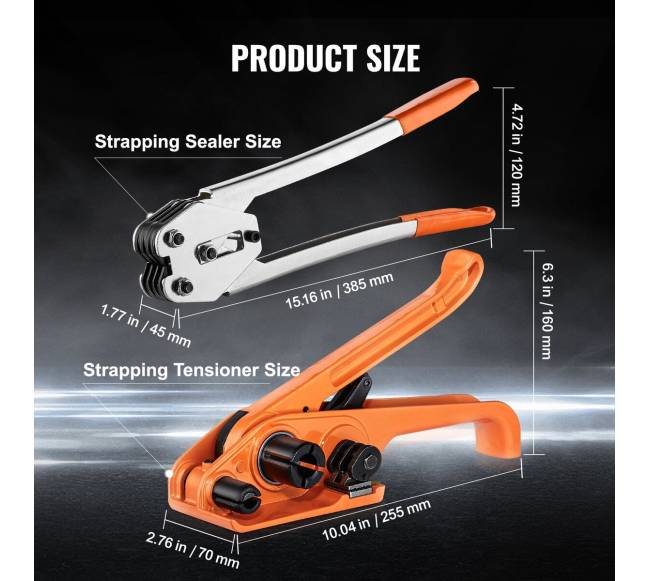 Pakavimo juostų rinkinys su įtempikliu ir užspaudėju2