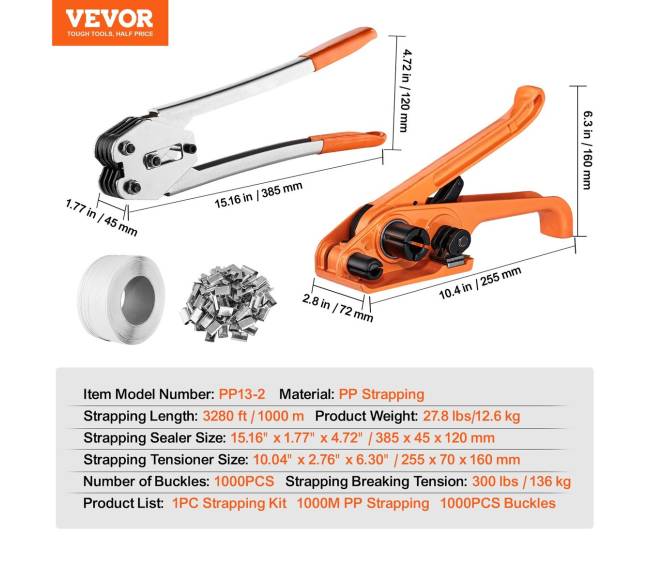 Pakavimo juostų rinkinys su įtempikliu ir užspaudėju6