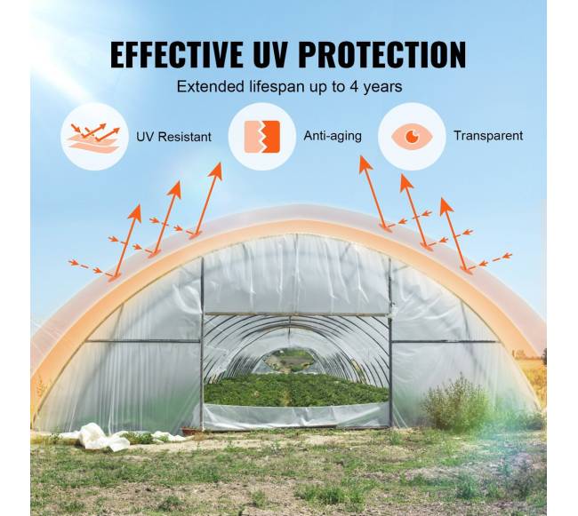 Skaidri šiltnamių plėvelė 3,6 x 15 m, 0,15 mm2