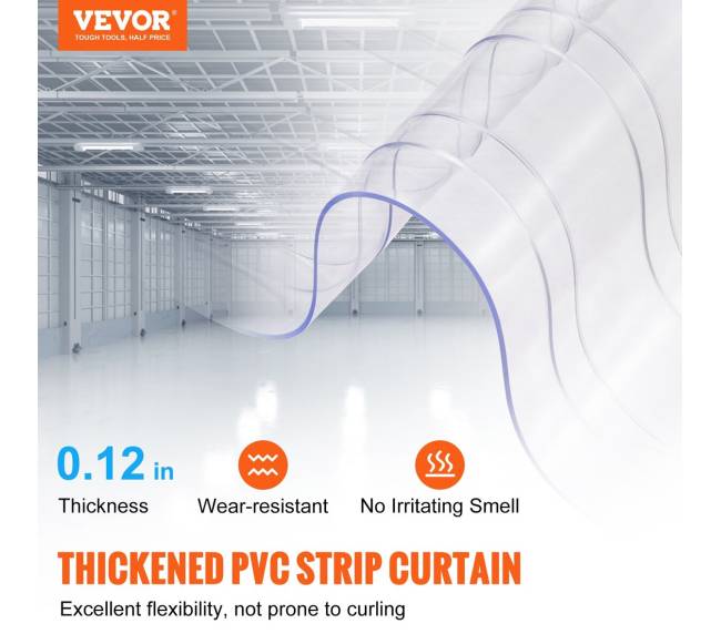 Skaidri PVC juostinė užuolaida 30 m1