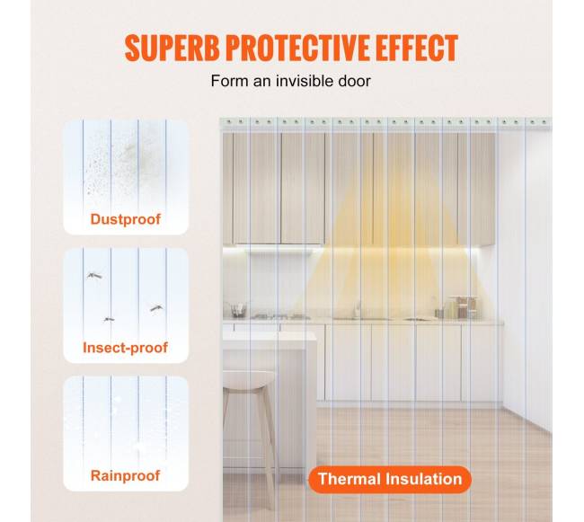 Skaidri PVC juostinė užuolaida 30 m2