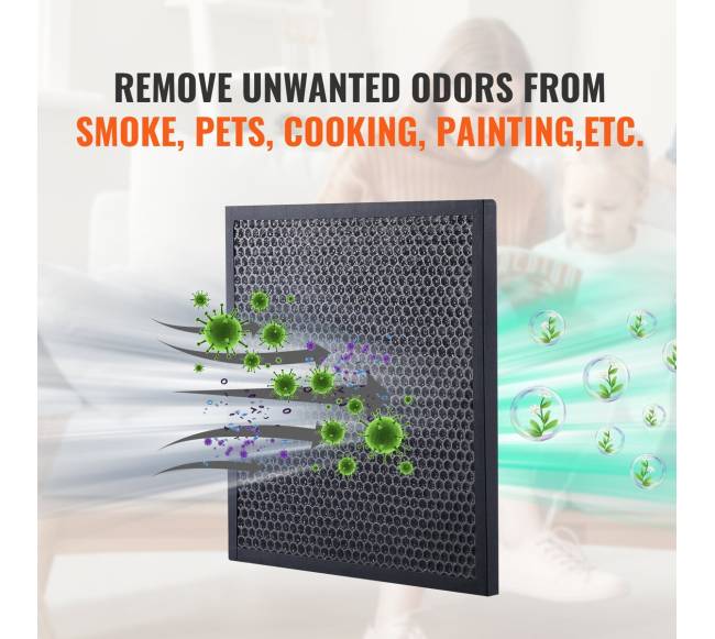 Aktyvūs anglies filtrai, 3 vnt., 400 x 400 mm2