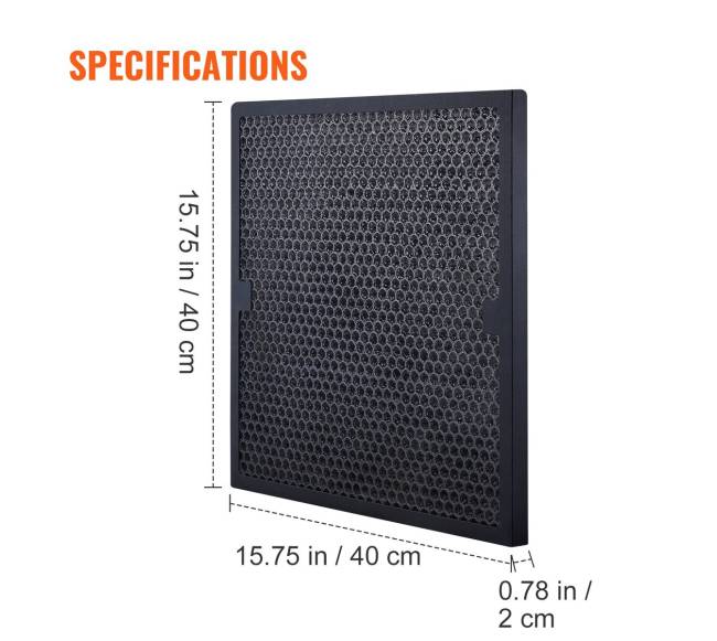 Aktyvūs anglies filtrai, 3 vnt., 400 x 400 mm3