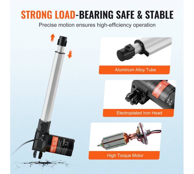 24V linijinis pavaras, 25 cm, 1000N4