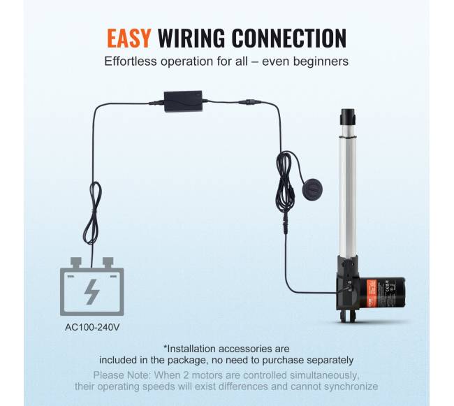24V linijinis pavaras, 25 cm, 1000N5