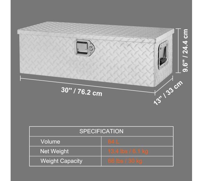 Aliuminio įrankių dėžė sunkvežimiui 30x13x9.6 cm6