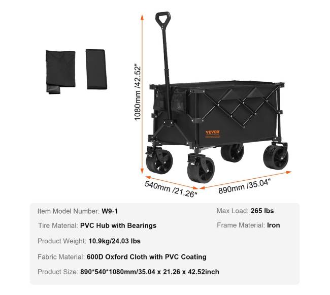 Sulankstomas vežimėlis sodo ir išvykų naudojimui6