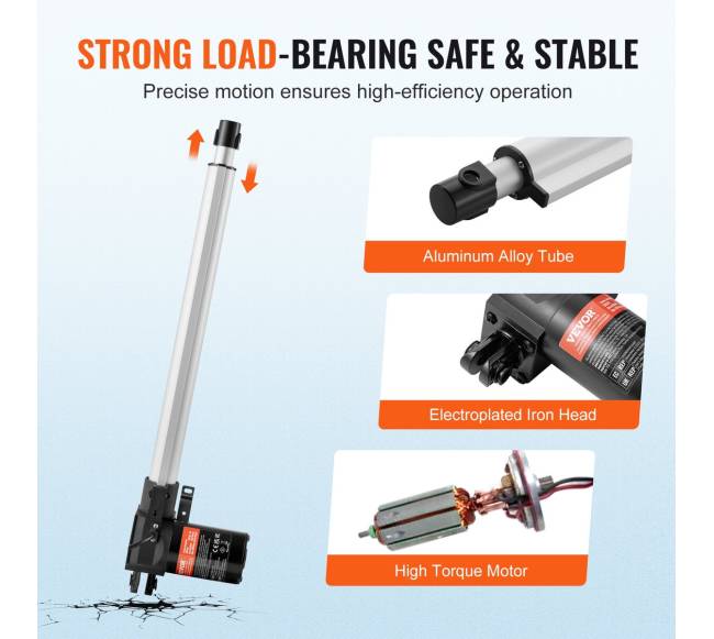 linijinis pavaras 12V 16in 6000N IP444