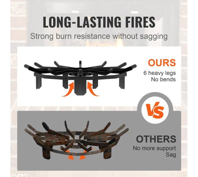 Rąstų grotelės 68 cm ketaus plieno2