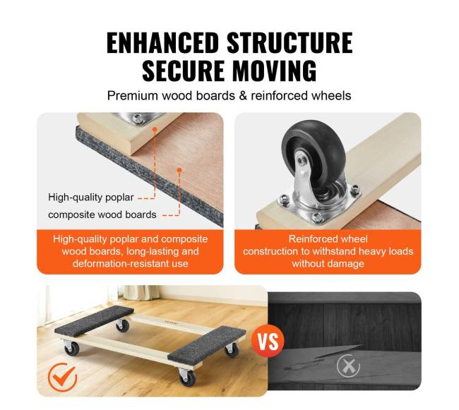 Baldų vežimėlis su ratukais, 454 kg apkrova3