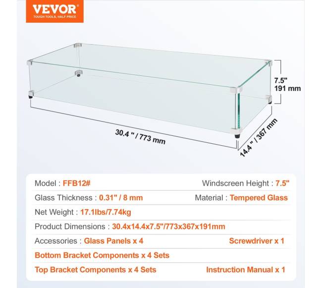 Stiklo apsauga stačiakampiam ugnies stalui6