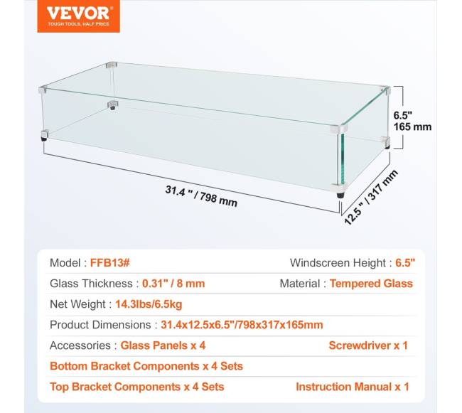 Stiklo vėjo apsauga lauko židiniui6