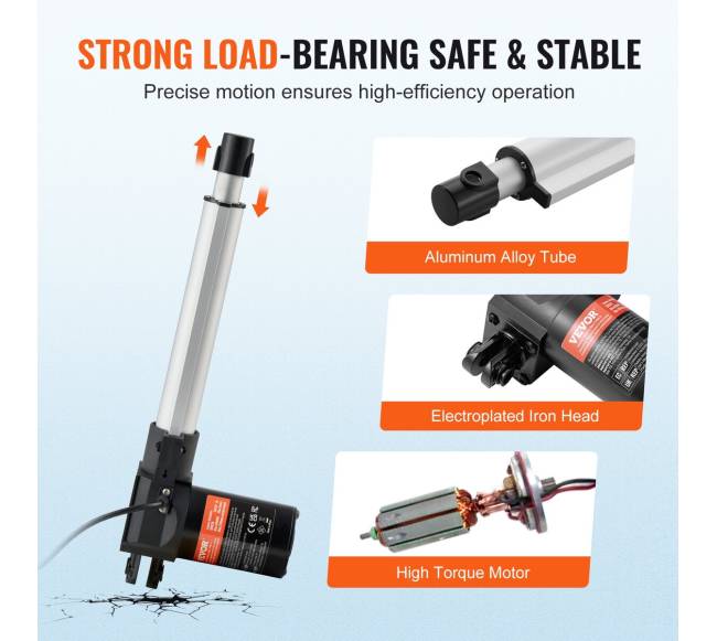 Linijinis pavaras 12V 20 cm 6000N IP444