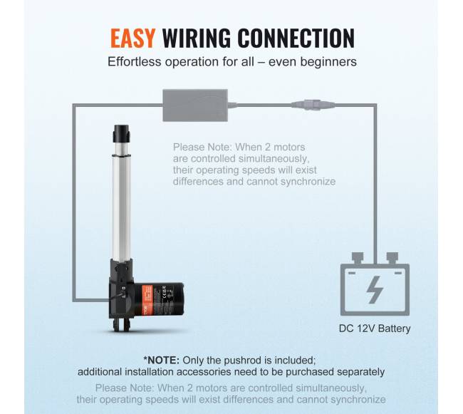 Linijinis pavaras 12V 20 cm 6000N IP445