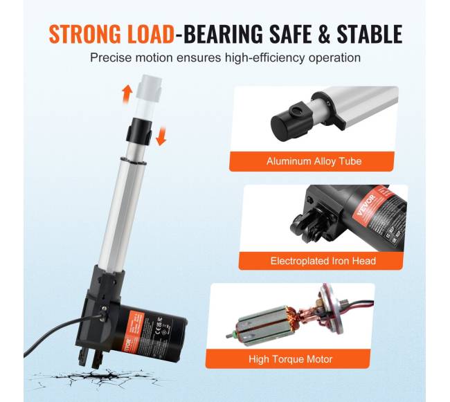 12V linijinis pavaros mechanizmas 150mm 6000N4