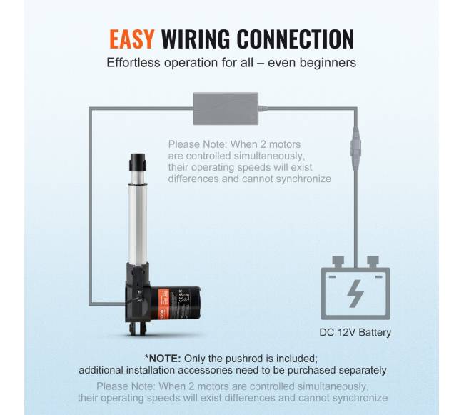 12V linijinis pavaros mechanizmas 150mm 6000N5