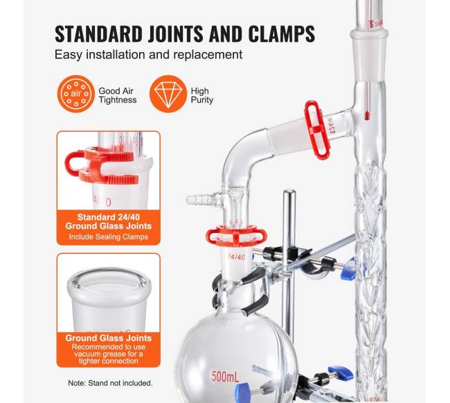 Laboratorinė distiliacijos įranga su 1000 ml kolbomis3