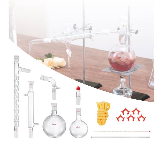 Laboratorinė distiliacijos įranga su 1000 ml kolbomis7