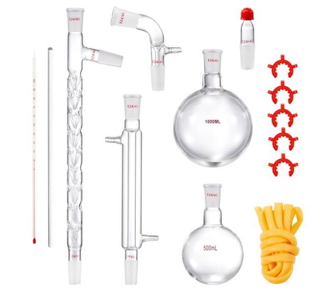 Laboratorinė distiliacijos įranga su 1000 ml kolbomis8