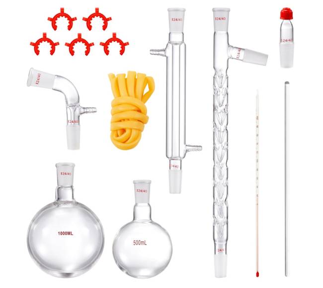 Laboratorinė distiliacijos įranga su 1000 ml kolbomis10