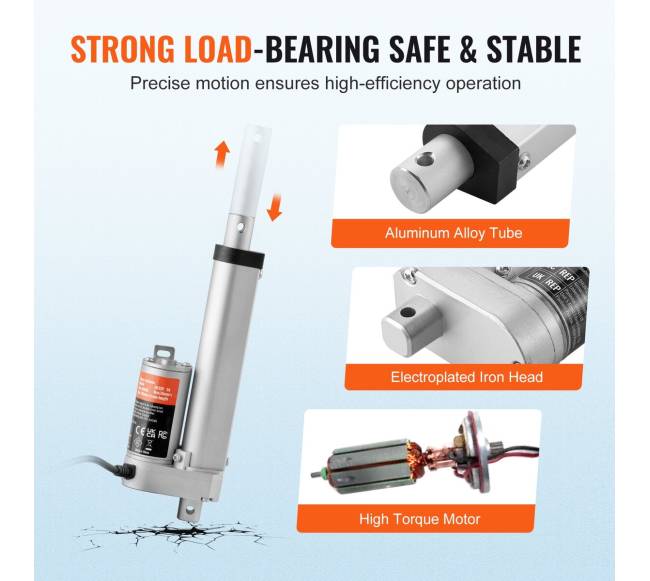 Linijinis 12V srovės pavaras 100mm 1500N4