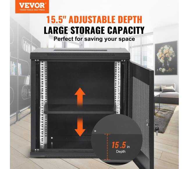 12U tinklo serverio spintelė, 39 cm gylio1