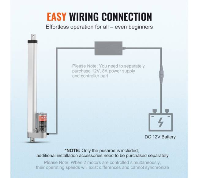 12V 300mm linijinis pavaros mechanizmas5