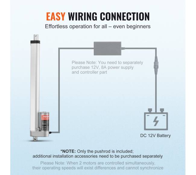 Lyginis pavaras 12V 300mm 0.55cms5