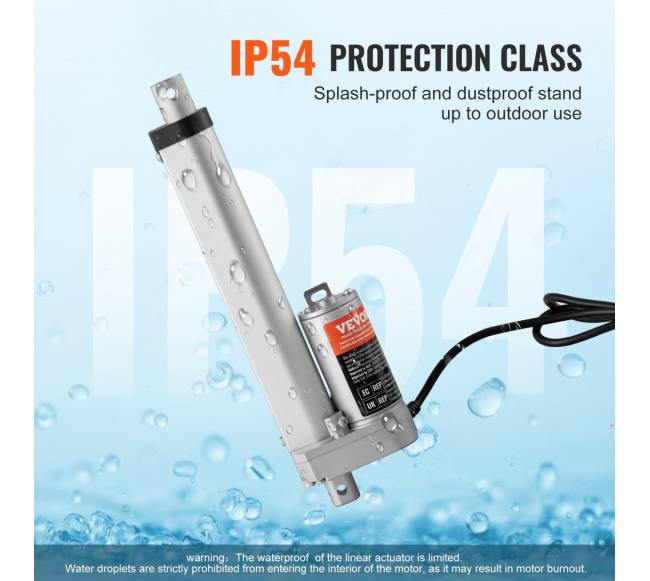 12V 15cm linijinis pavaros aktuatorius su IP543