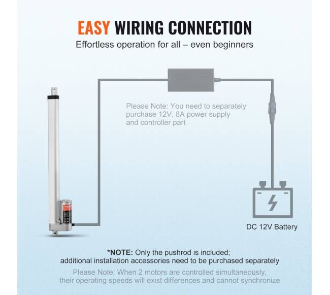 12V linijinis pavaras 16" 1500N5