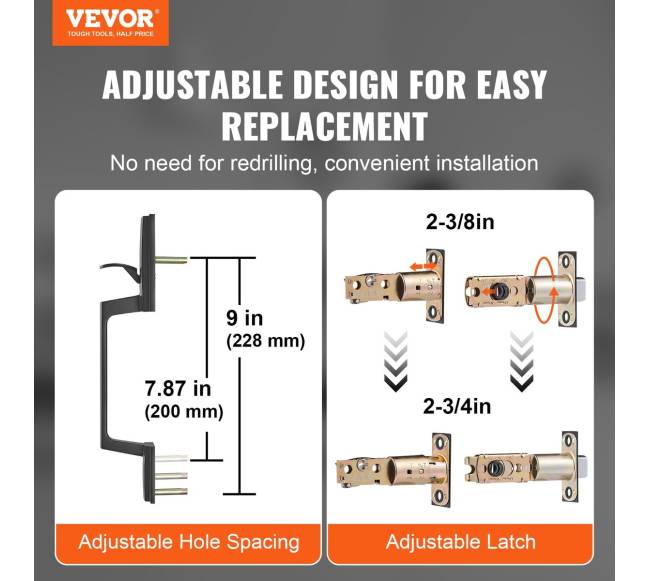 Dvigubų durų rankenų komplektas juodas1