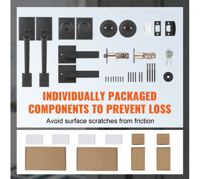 Dvigubų durų rankenų komplektas juodas3