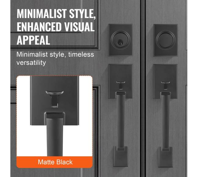 Dvigubų durų rankenų komplektas juodas5