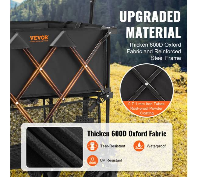 Sulankstomas dviejų aukštų vežimėlis su visureigio ratais2