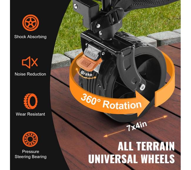 Sulankstomas dviejų aukštų vežimėlis su visureigio ratais3