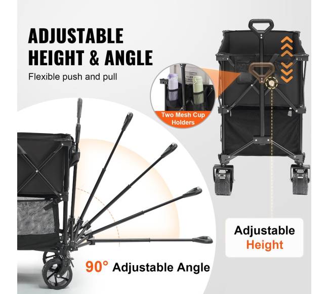 Sulankstomas dviejų aukštų vežimėlis su visureigio ratais4