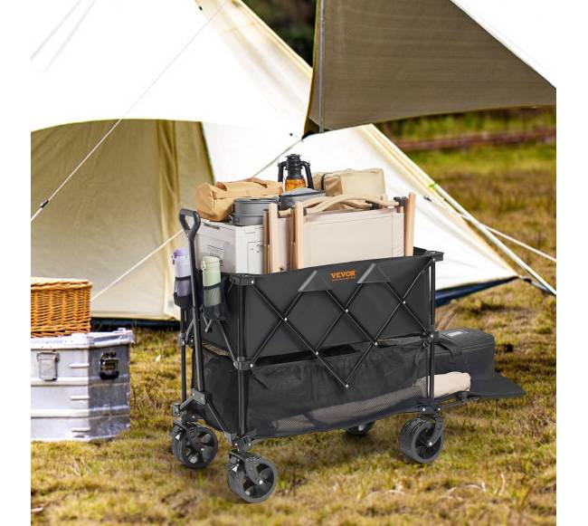 Sulankstomas dviejų aukštų vežimėlis su visureigio ratais7