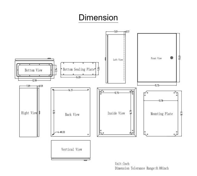 Nerūdijančio plieno elektros dėžė, IP669