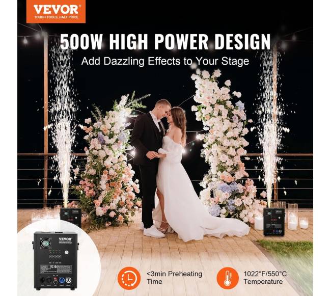 Šalto efekto fejerverkų mašina 500W 2-4M renginiams1