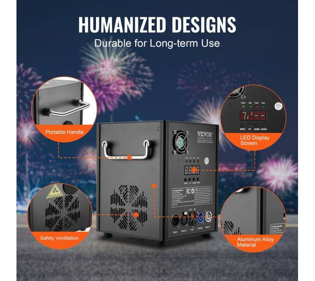 Šalto efekto fejerverkų mašina 500W 2-4M renginiams4