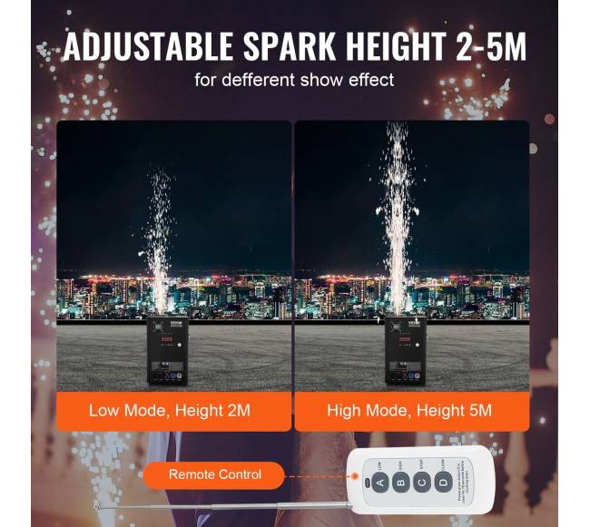 Šaltųjų kibirkščių mašina 700W 2-5m2