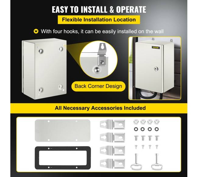 NEMA plieninė dėžė, 30 x 20 x 15 cm5