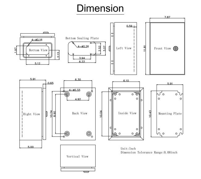 NEMA plieninė dėžė, 30 x 20 x 15 cm9