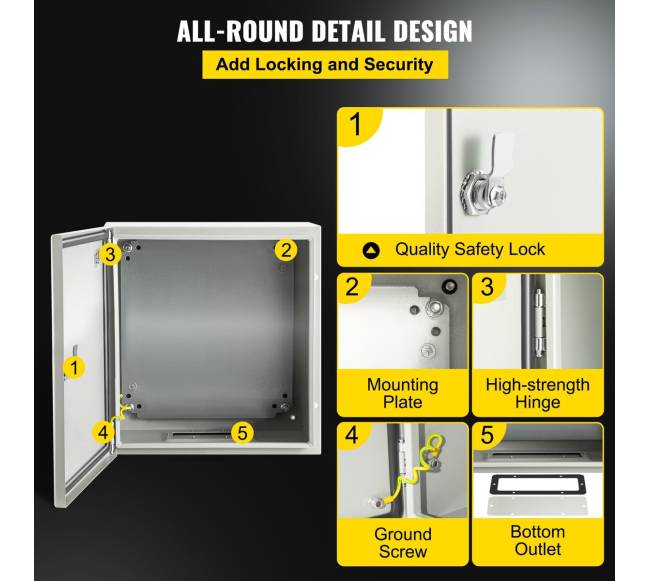 Plieninė NEMA dėžė, 20 x 20 x 15 cm4