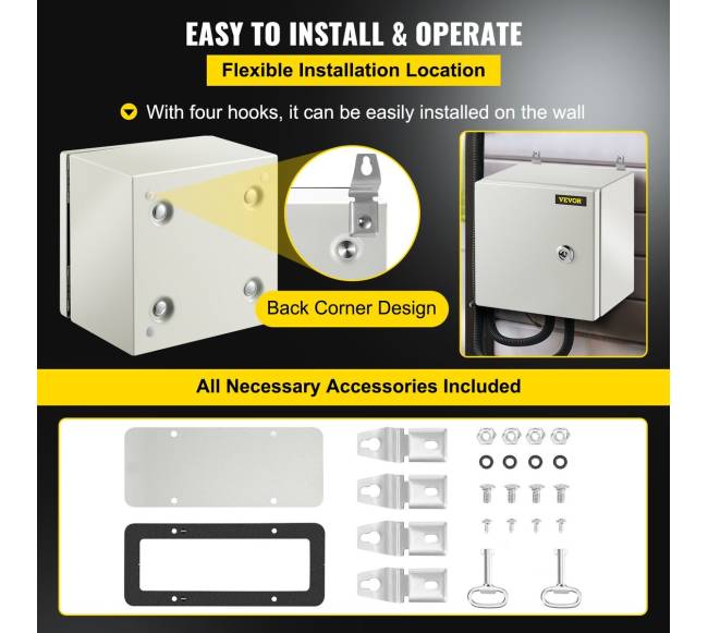 Plieninė NEMA dėžė, 20 x 20 x 15 cm5