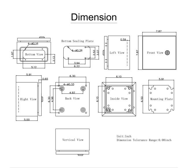 Plieninė NEMA dėžė, 20 x 20 x 15 cm9